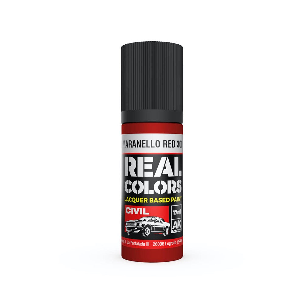 AK Interactive RC834 Real Colors Maranello Red 300 17ml Lacquer Paint