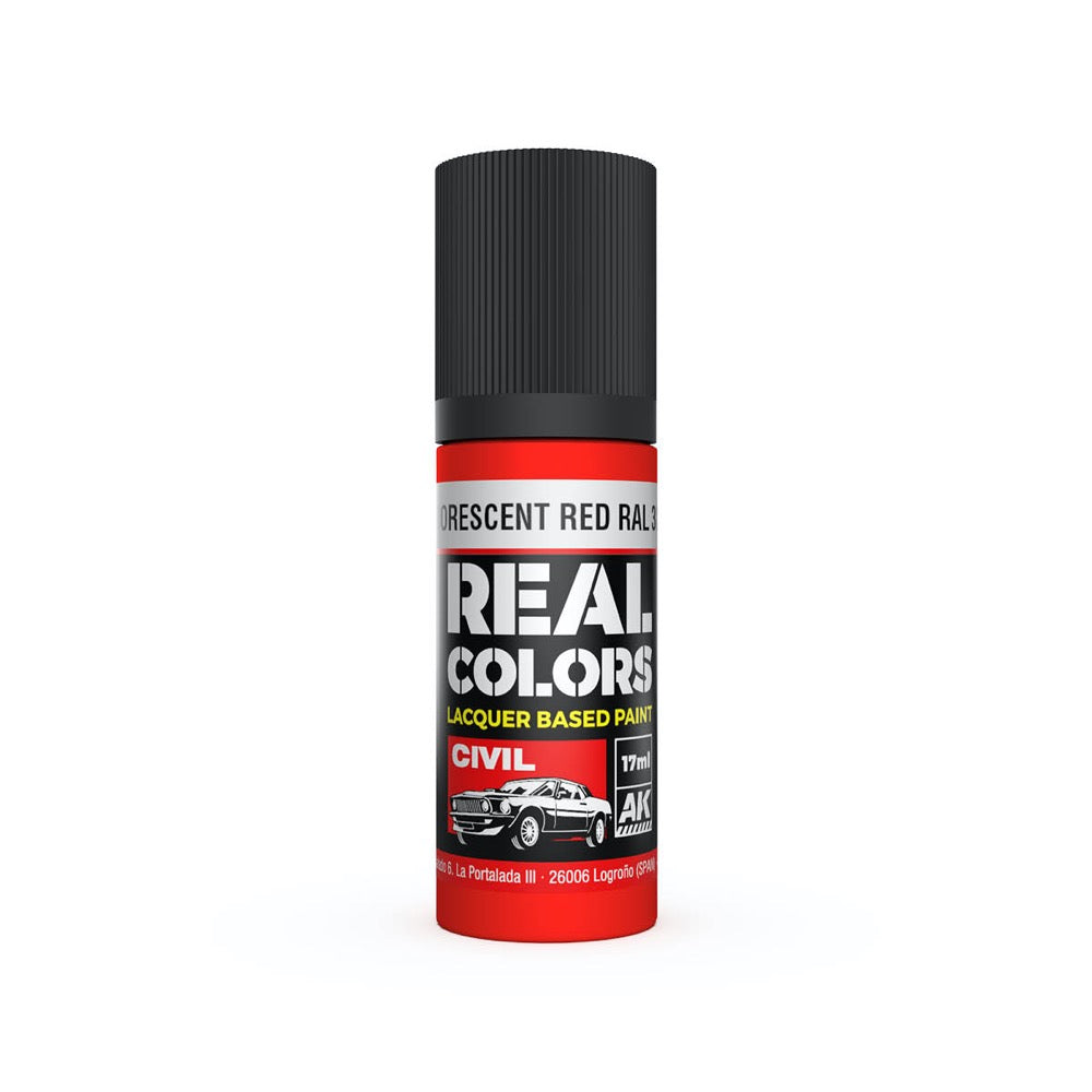 AK Interactive RC837 Real Colors Fluorescent Red RAL 3026 17ml Lacquer Paint