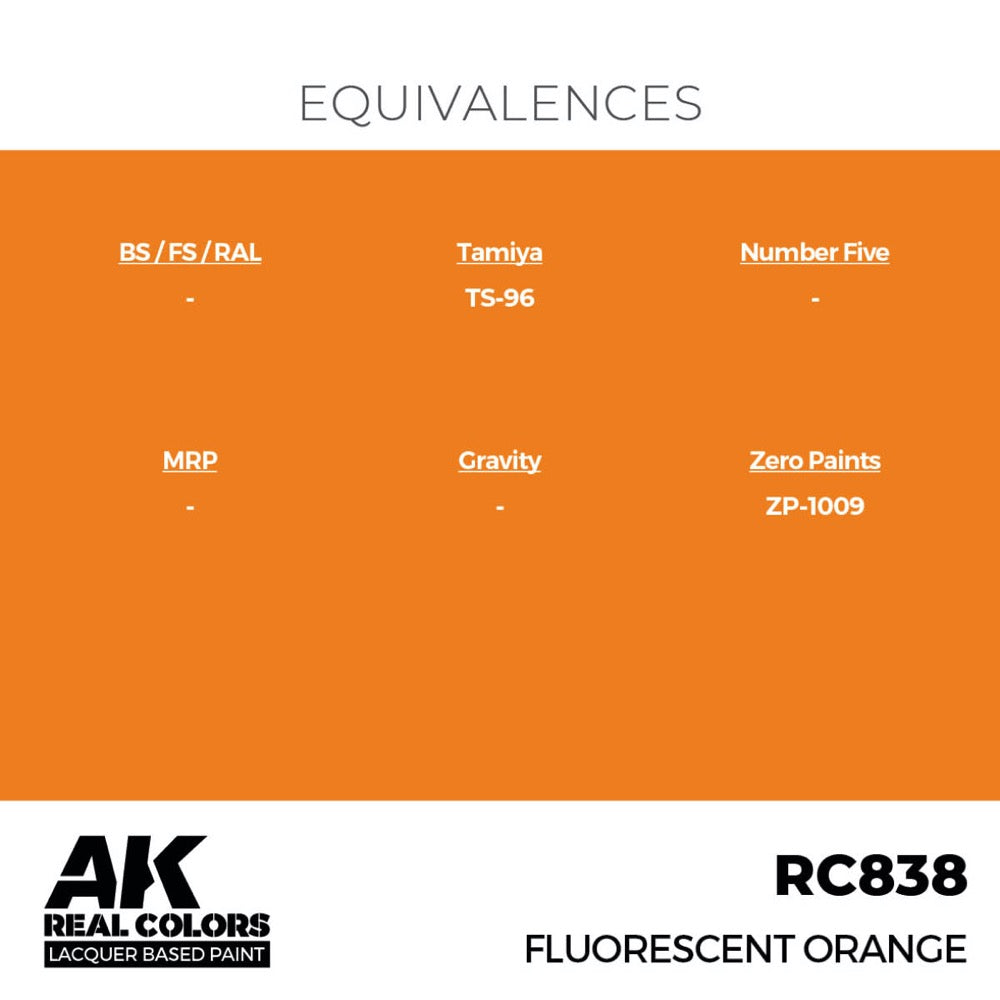 AK Interactive RC838 Real Colors Fluorescent Orange 17ml Lacquer Paint