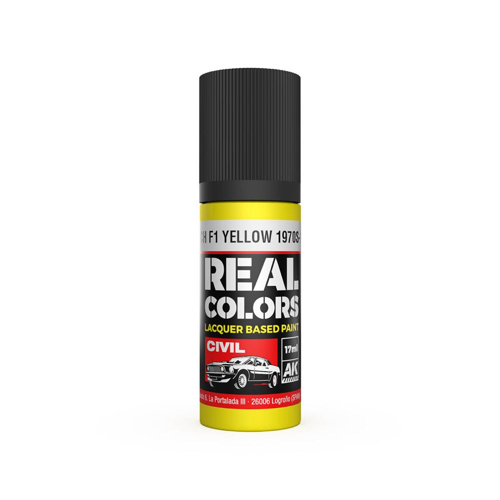 AK Interactive RC841 Real Colors French F1 Yellow 1970s-1980s 17ml Lacquer Paint