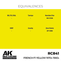 AK Interactive RC841 Real Colors French F1 Yellow 1970s-1980s 17ml Lacquer Paint