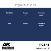AK Interactive RC843 Real Colors Tyrrell Blue 17ml Lacquer Paint