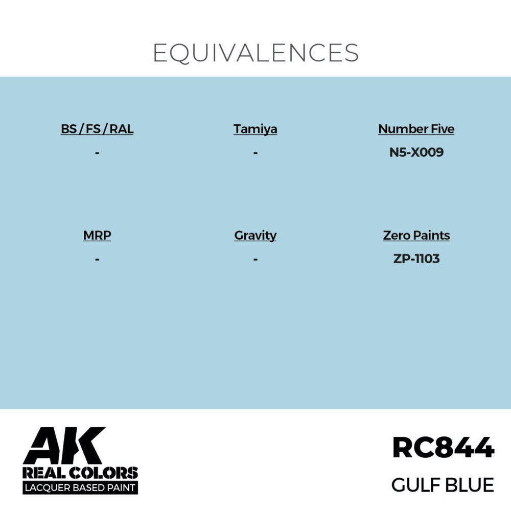 AK Interactive RC844 Real Colors GULF Blue 17ml Lacquer Paint