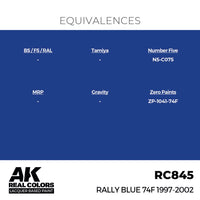 AK Interactive RC845 Real Colors Rally Blue 74F 1997-2002 17ml Lacquer Paint