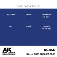 AK Interactive RC846 Real Colors Rally Blue 02C 2001-2006 17ml Lacquer Paint