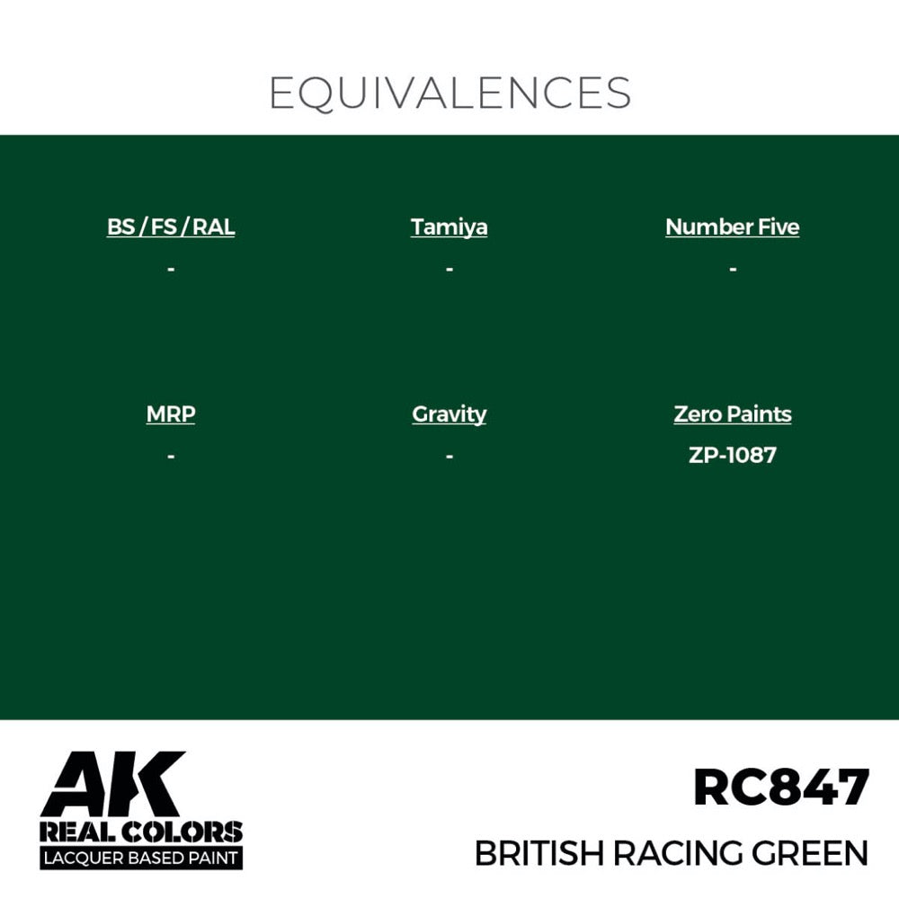 AK Interactive RC847 Real Colors British Racing Green 17ml Lacquer Paint