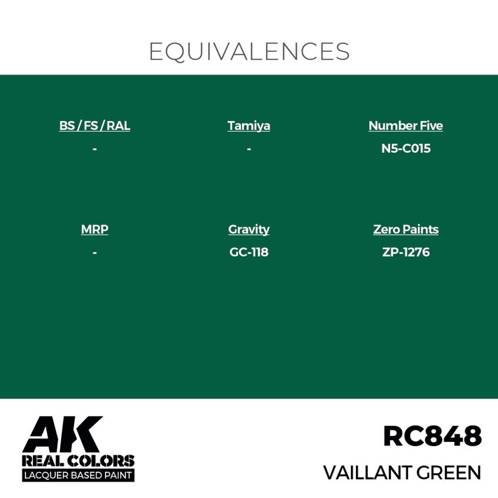 AK Interactive RC848 Real Colors Vaillant Green 17ml Lacquer Paint