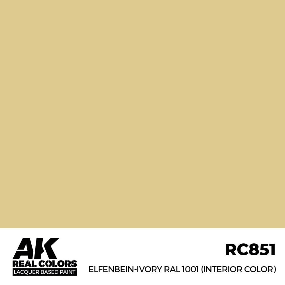 AK Interactive RC851 Real Colors Elfenbein-Ivory RAL 1001 Interior Color 17ml Lacquer Paint