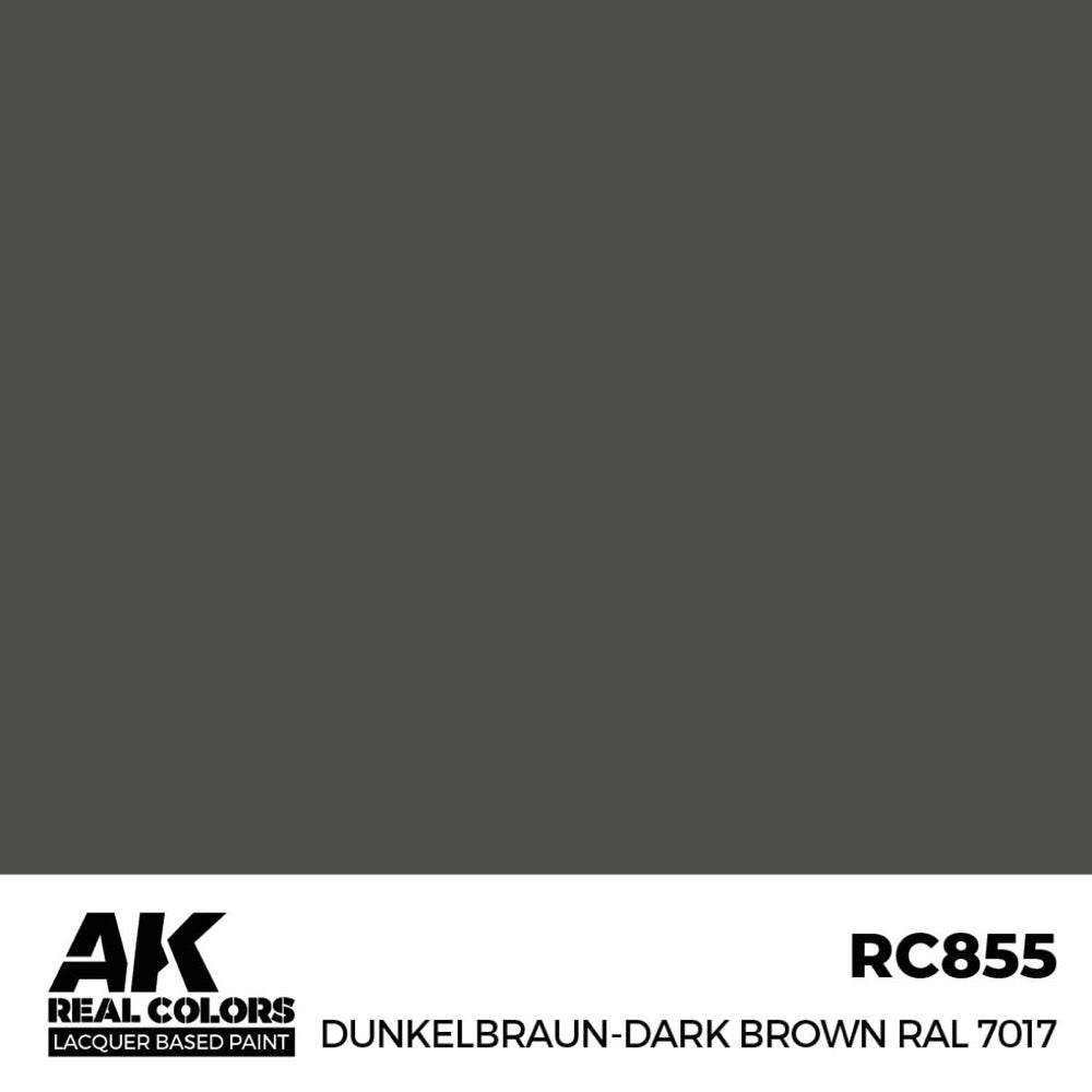 AK Interactive RC855 Real Colors Dunkelbraun-Dark Brown RAL 7017 17ml Lacquer Paint