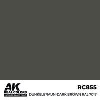 AK Interactive RC855 Real Colors Dunkelbraun-Dark Brown RAL 7017 17ml Lacquer Paint