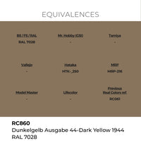 AK Interactive RC860 Real Colors Dunkelgelb Ausgabe 44 Dark Yellow 1944 RAL 7028 17 Lacquer Paint