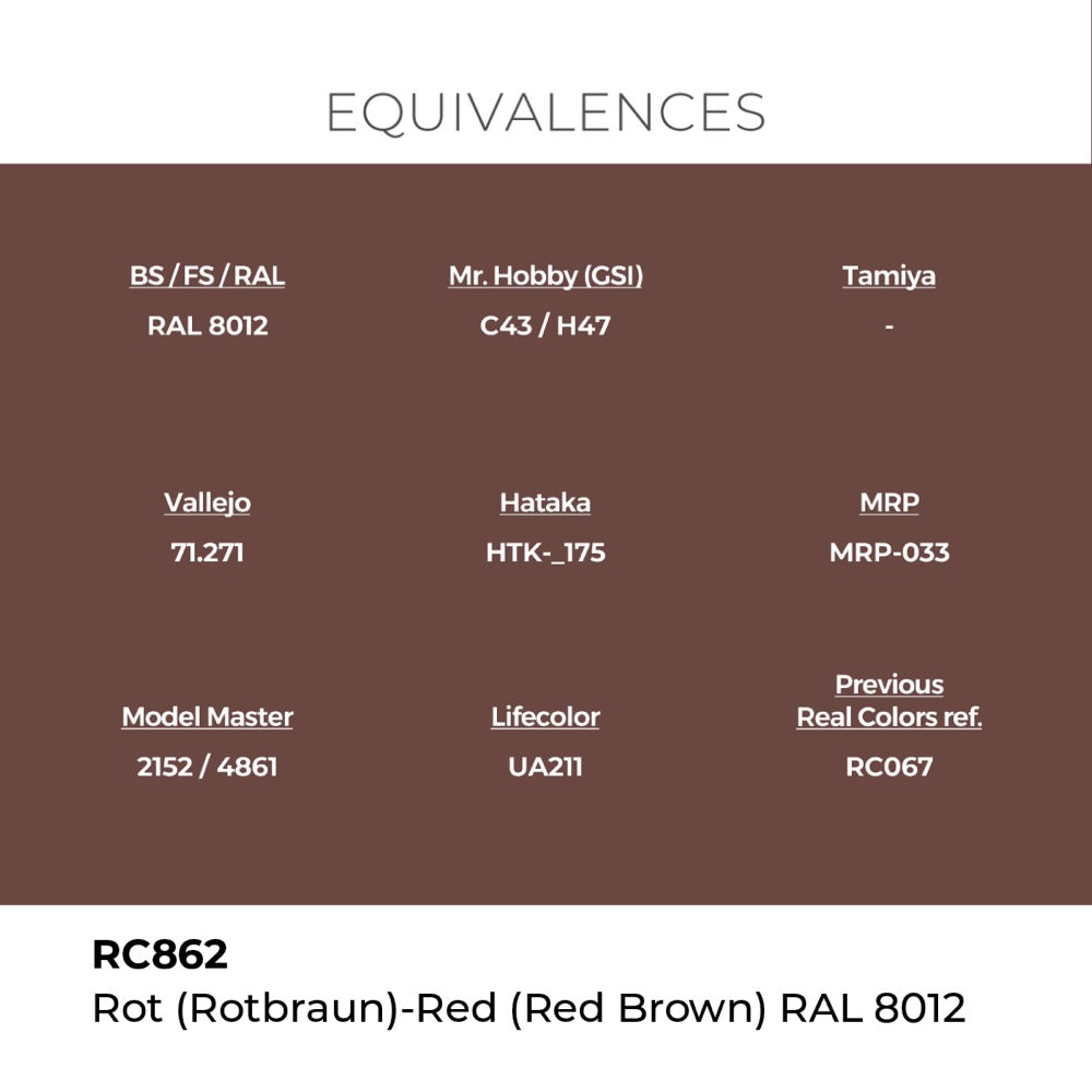 AK Interactive RC862 Real Colors Rot Rotbraun-Red Brown RAL 8012 17ml Lacquer Paint