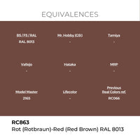 AK Interactive RC863 Real Colors Rot Rotbraun-Red Brown RAL 8013 17ml Lacquer Paint