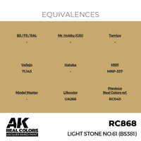 AK Interactive RC868 Real Colors Light Stone No.61 BS381 17ml Lacquer Paint