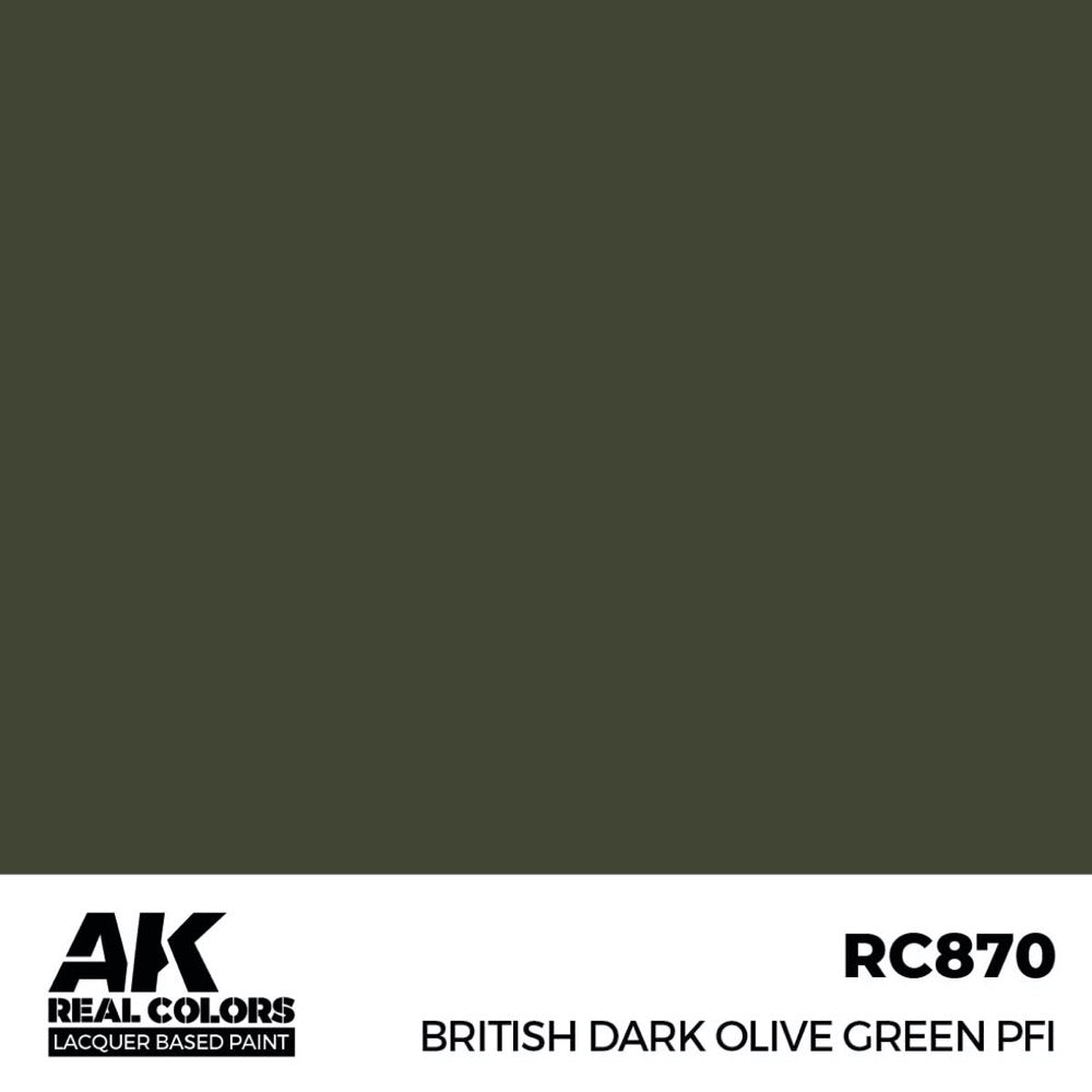 AK Interactive RC870 Real Colors British Dark Olive Green PFI 17ml Lacquer Paint
