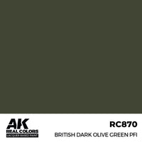 AK Interactive RC870 Real Colors British Dark Olive Green PFI 17ml Lacquer Paint