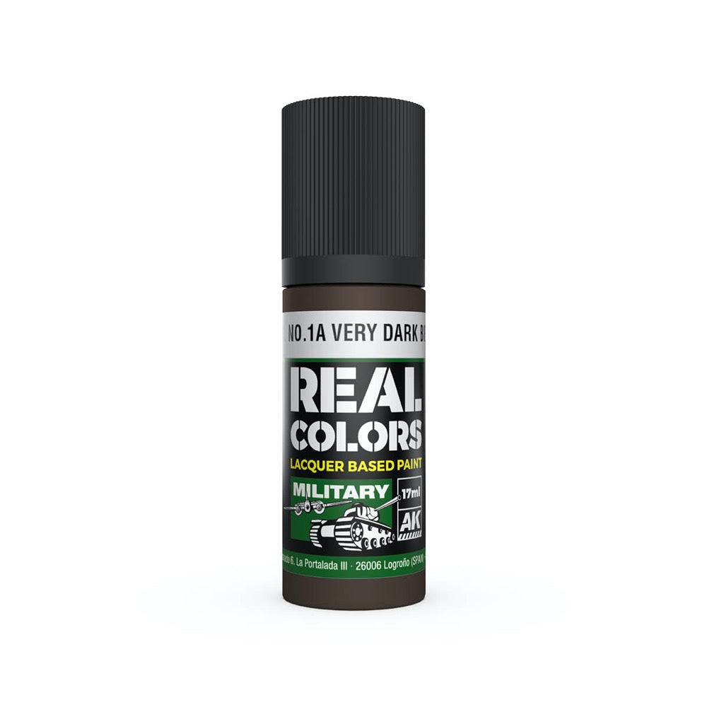 AK Interactive RC873 Real Colors S.C.C. No.1A Very Dark Brown 17ml Lacquer Paint