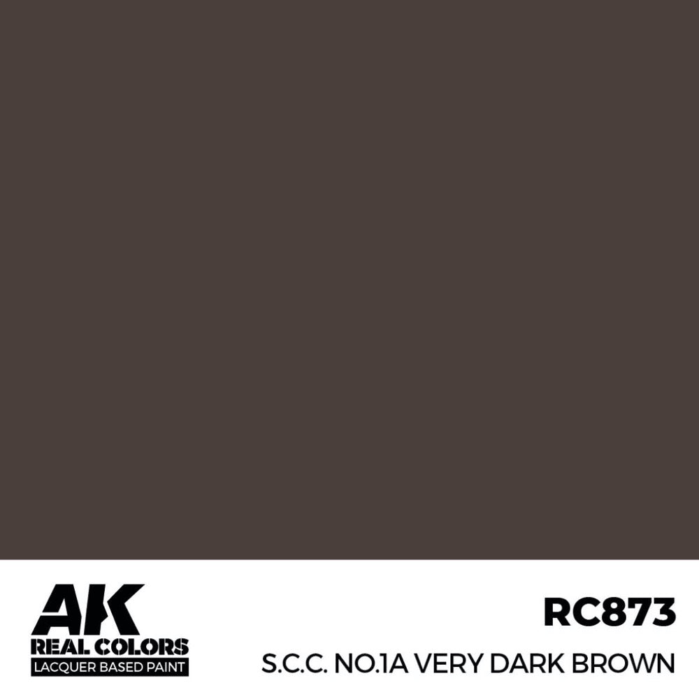 AK Interactive RC873 Real Colors S.C.C. No.1A Very Dark Brown 17ml Lacquer Paint