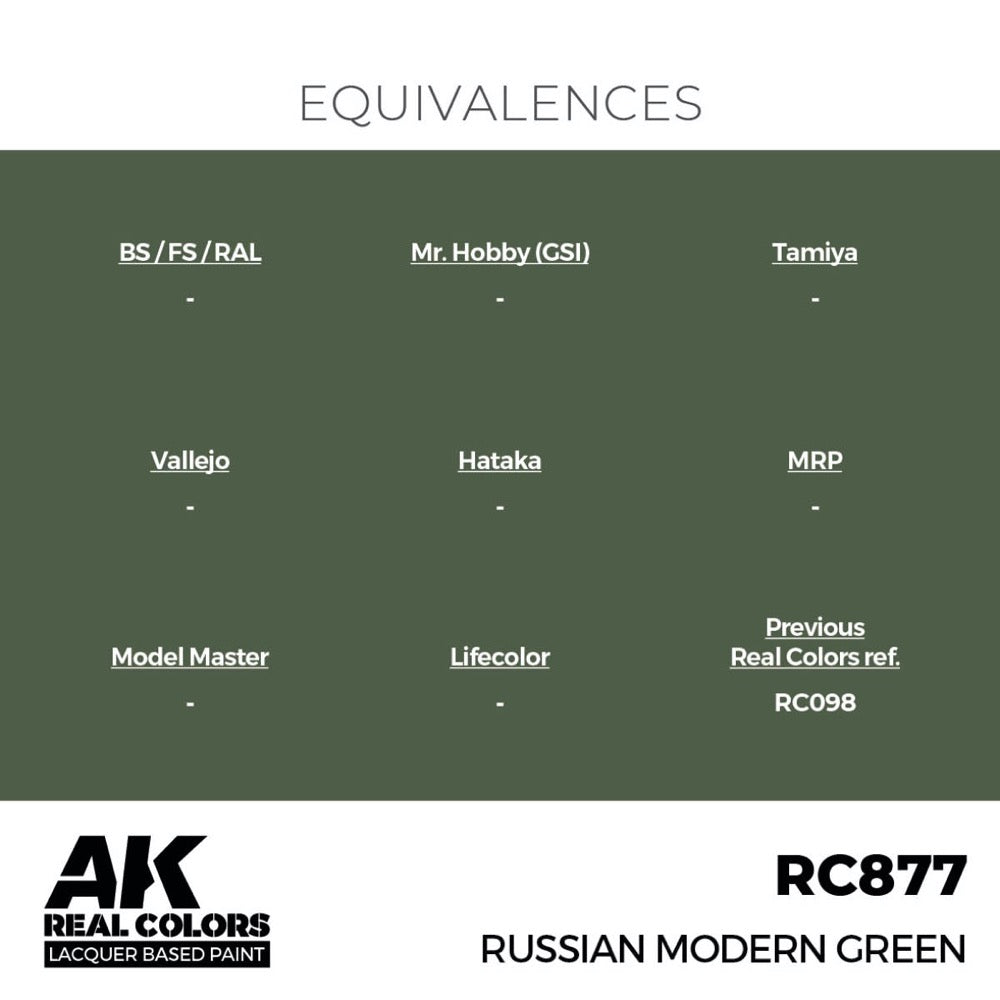AK Interactive RC877 Real Colors Russian Modern Green 17ml Lacquer Paint