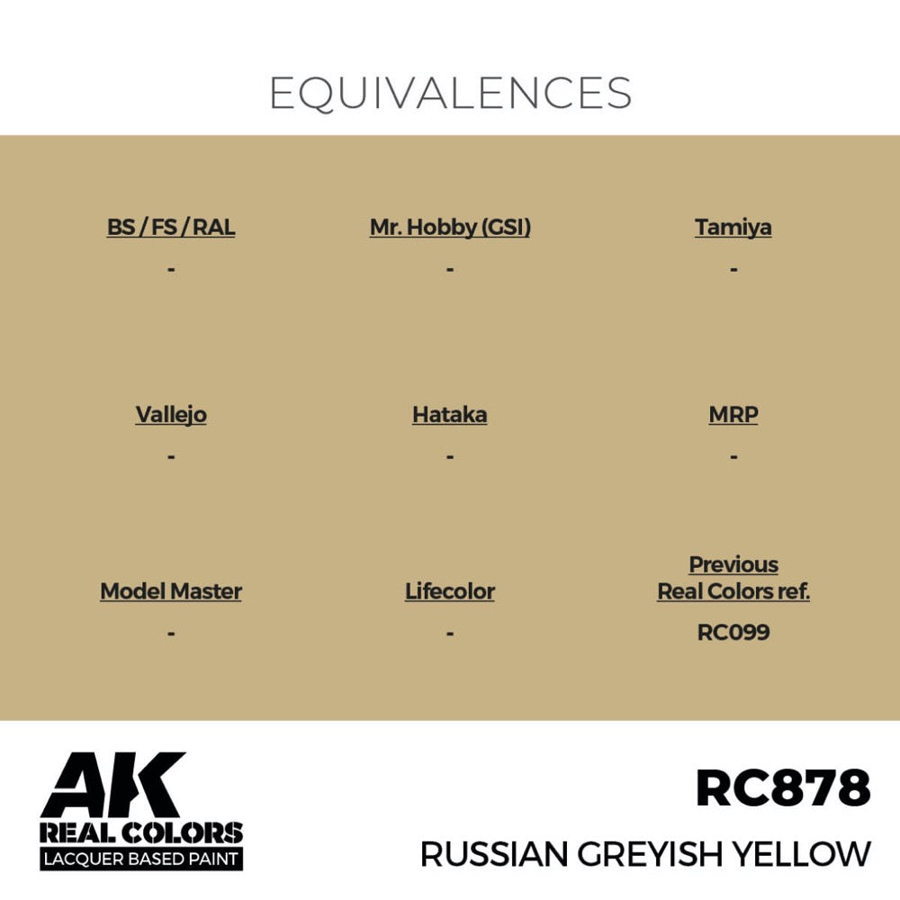 AK Interactive RC878 Real Colors Russian Greyish Yellow 17ml Lacquer Paint