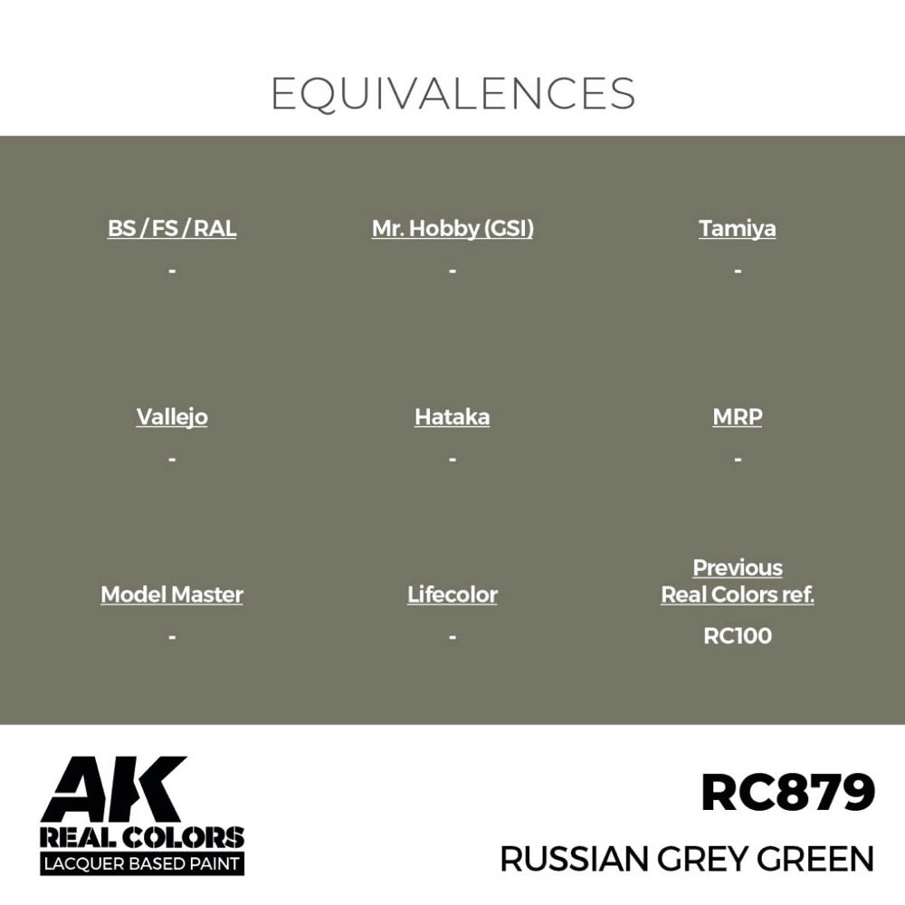 AK Interactive RC879 Real Colors Russian Grey Green 17ml Lacquer Paint