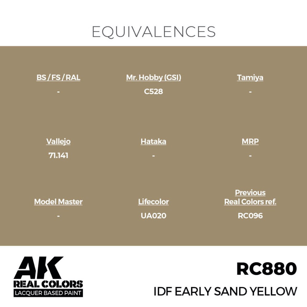 AK Interactive RC880 Real Colors IDF Early Sand Yellow 17ml Lacquer Paint