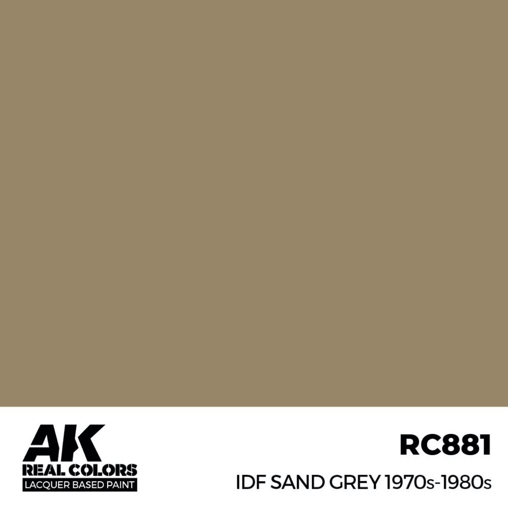 AK Interactive RC881 Real Colors IDF Sand Grey 1970S-1980S 17ml Lacquer Paint