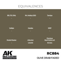 AK Interactive RC884 Real Colors Olive Drab Faded 17ml Lacquer Paint