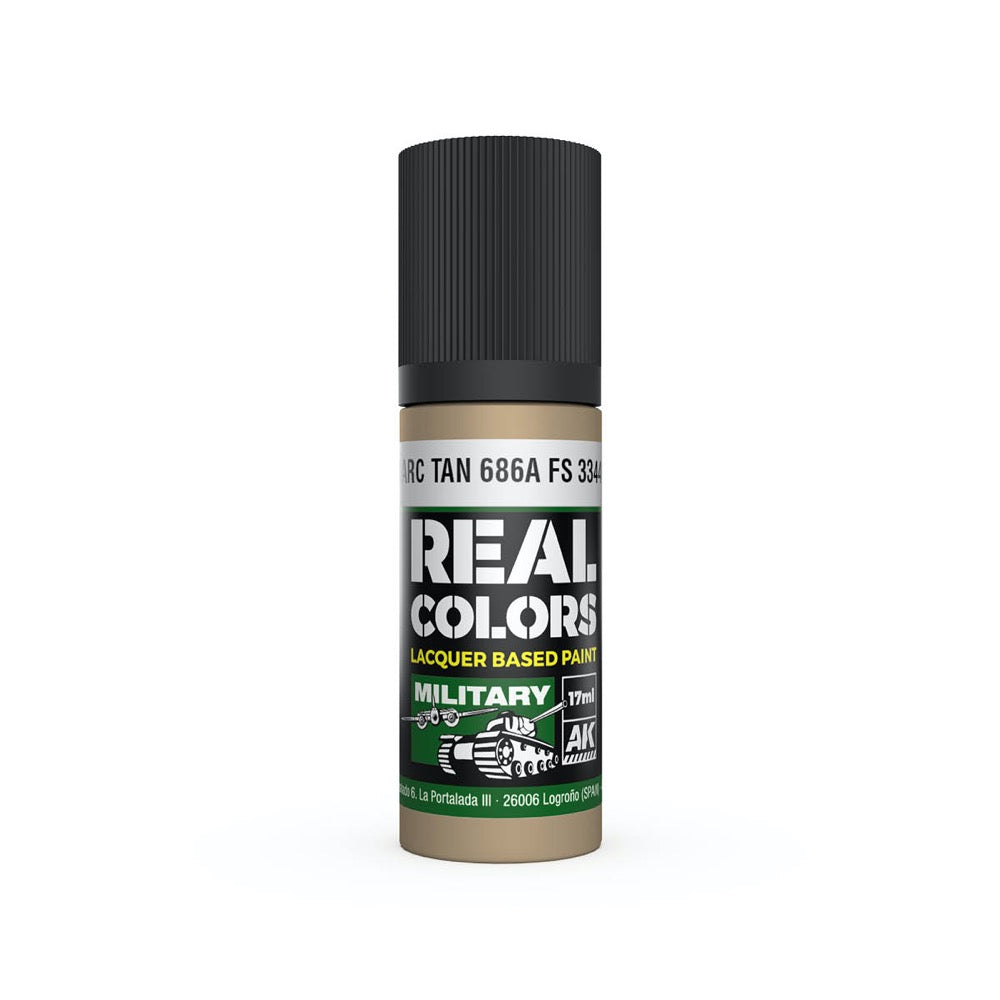 AK Interactive RC885 Real Colors CARC Tan 686A FS 33446 17ml Lacquer Paint