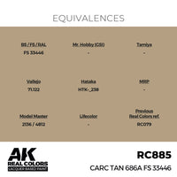AK Interactive RC885 Real Colors CARC Tan 686A FS 33446 17ml Lacquer Paint