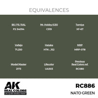 AK Interactive RC886 Real Colors NATO Green 17ml Lacquer Paint
