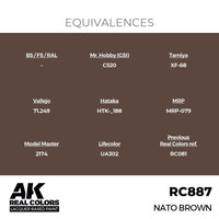 AK Interactive RC887 Real Colors NATO Brown 17ml Lacquer Paint