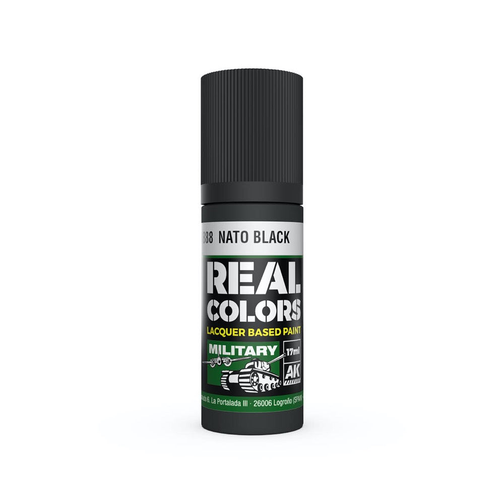 AK Interactive RC888 Real Colors NATO Black 17ml Lacquer Paint