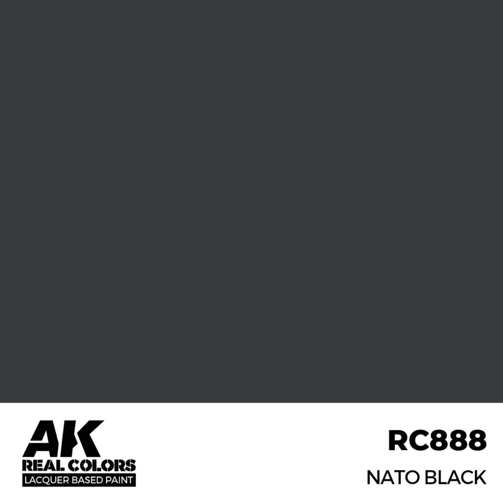 AK Interactive RC888 Real Colors NATO Black 17ml Lacquer Paint