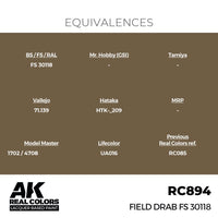 AK Interactive RC894 Real Colors Field Drab FS 30118 17ml Lacquer Paint