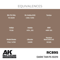 AK Interactive RC895 Real Colors Dark Tan FS 30219 17ml Lacquer Paint