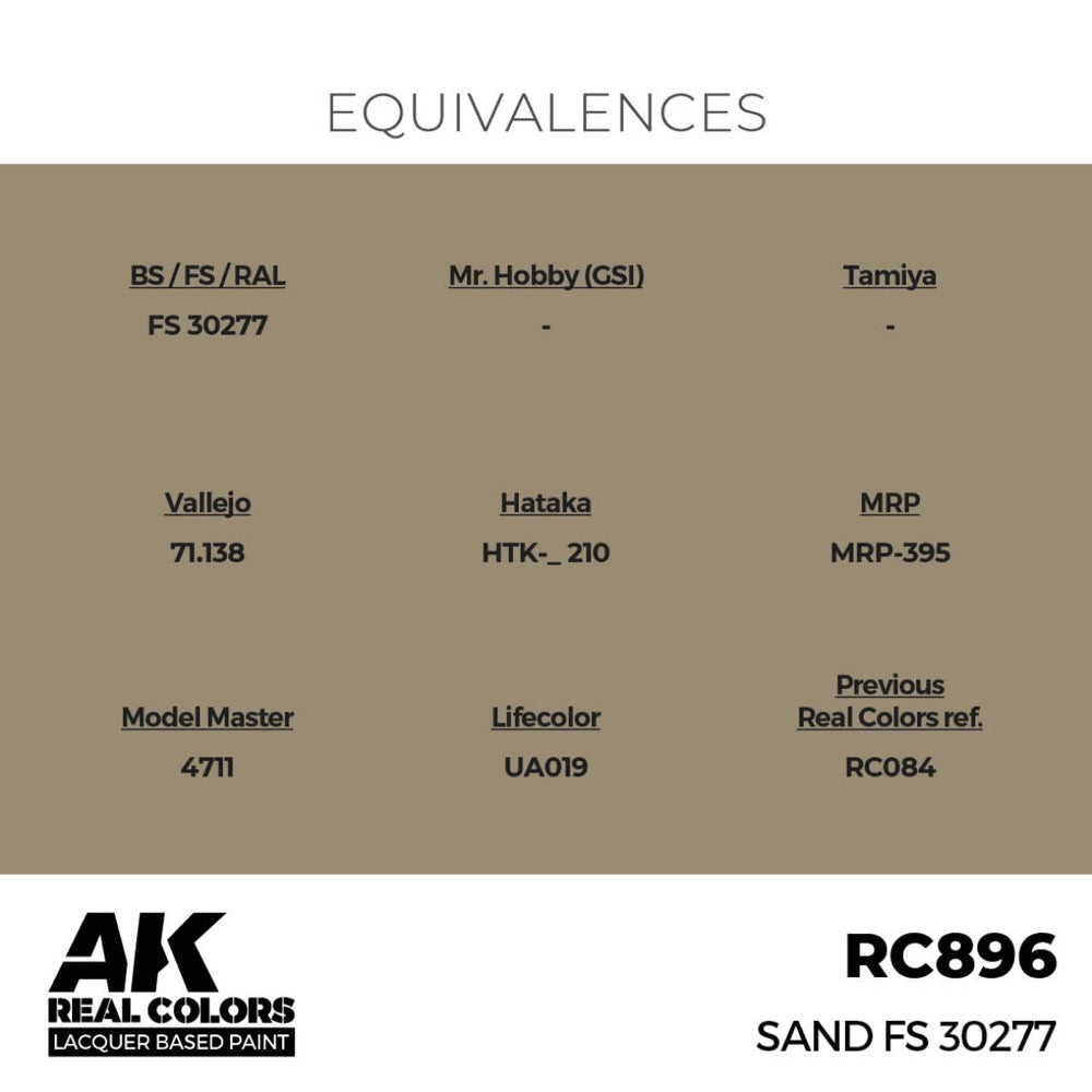 AK Interactive RC896 Real Colors Sand FS 30277 17ml Lacquer Paint