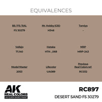 AK Interactive RC897 Real Colors Desert Sand FS 30279 17ml Lacquer Paint