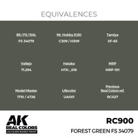 AK Interactive RC900 Real Colors Forest Green FS 34079 17ml Lacquer Paint