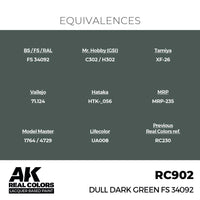 AK Interactive RC902 Real Colors Dull Dark Green FS 34092 17ml Lacquer Paint