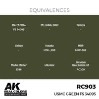 AK Interactive RC903 Real Colors USMC Green FS 34095 17ml Lacquer Paint