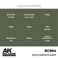AK Interactive RC904 Real Colors Field Green FS 34097 17ml Lacquer Paint