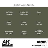 AK Interactive RC905 Real Colors Green FS 34102 17ml Lacquer Paint