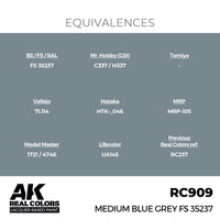 AK Interactive RC909 Real Colors Medium Blue Grey FS 35237 17ml Lacquer Paint