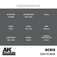 AK Interactive RC912 Real Colors Grey FS 36081 17ml Lacquer Paint