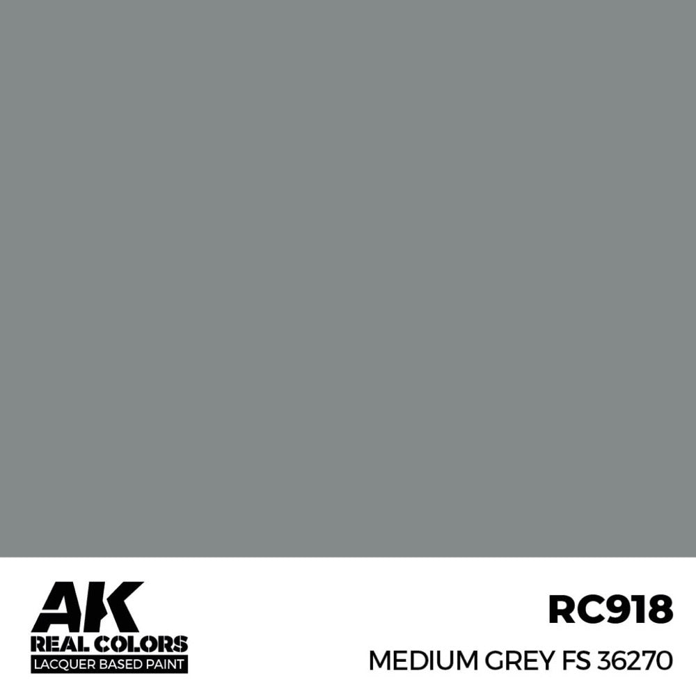 AK Interactive RC918 Real Colors Medium Grey FS 36270 17ml Lacquer Paint
