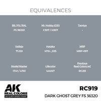 AK Interactive RC919 Real Colors Dark Ghost Grey FS 36320 17ml Lacquer Paint