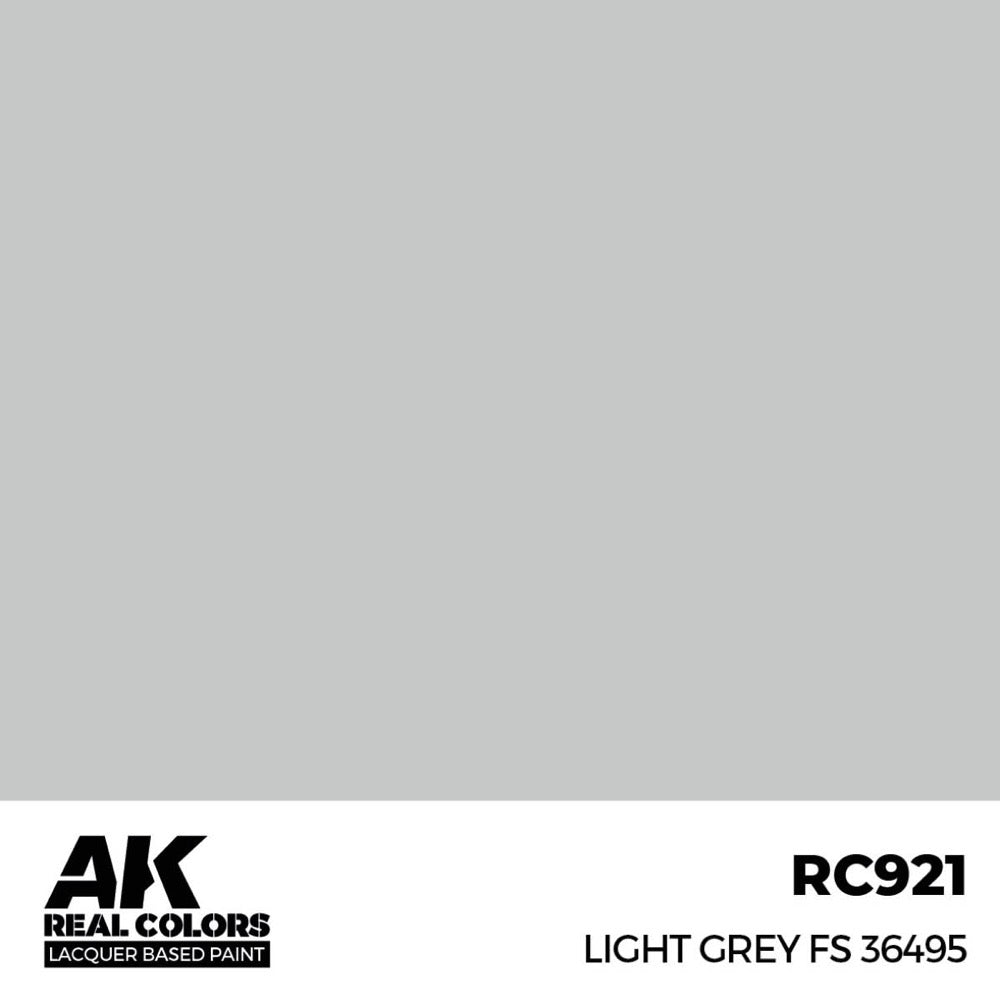 AK Interactive RC921 Real Colors Light Grey FS 36495 17ml Lacquer Paint