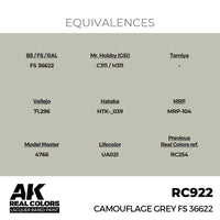 AK Interactive RC922 Real Colors Camouflage Grey FS 36622 17ml Lacquer Paint