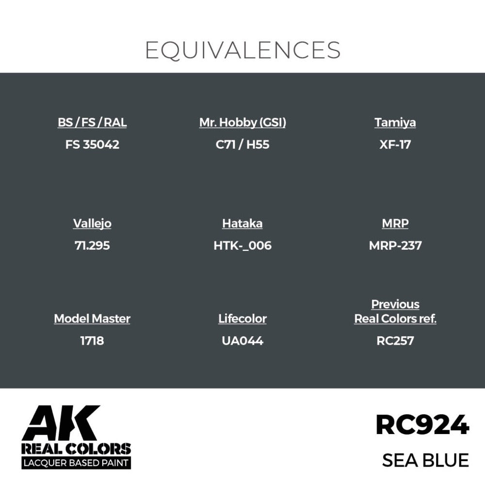 AK Interactive RC924 Real Colors Sea Blue 17ml Lacquer Paint